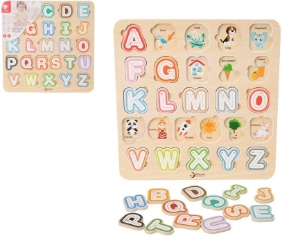 Puzzle din lemn alfabet 30 × 30 cm