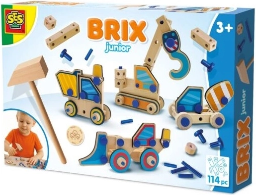 SES BRIX Junior set de construcție vehicule de șantier