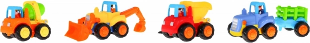 Set de vehicule de construcții cu mecanism de acționare