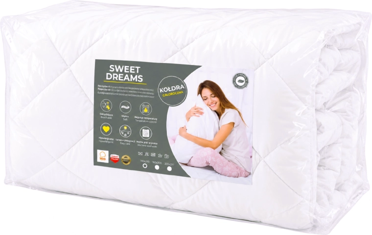Set pentru copii, pentru tot anul, cu plapumă și pernă Sweet Dreams, alb - 2 buc.