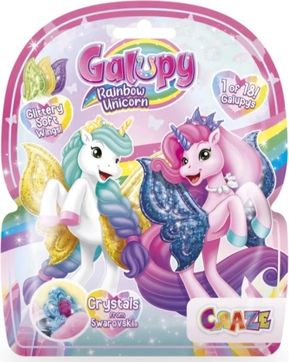 Galupy Rainbow Unicorn figurină de colecție unicorn cu aripi și cristal Swarovski