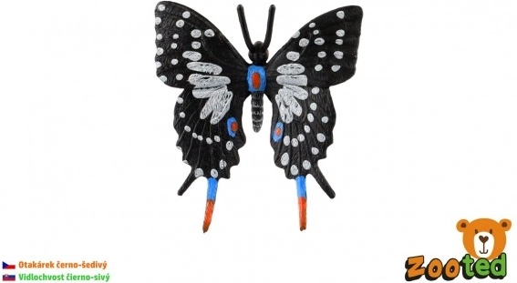 Model din plastic al fluturelui coada‑rândunicii – decorațiune realistă 6 cm