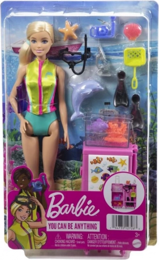 Barbie biolog marin – set de joacă cu laborator mobil