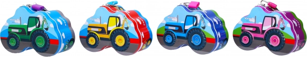 Pușculiță metalică cu tractor 14 × 10 cm