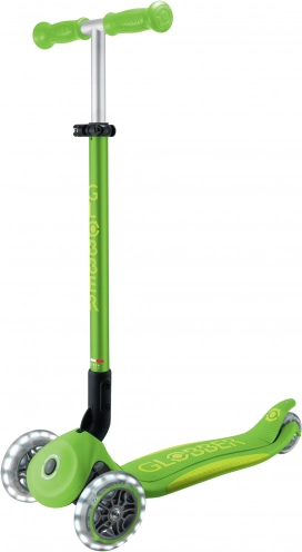 trotinetă triplă pentru copii GLOBBER Primo Foldable Plus Lights v2 apple green