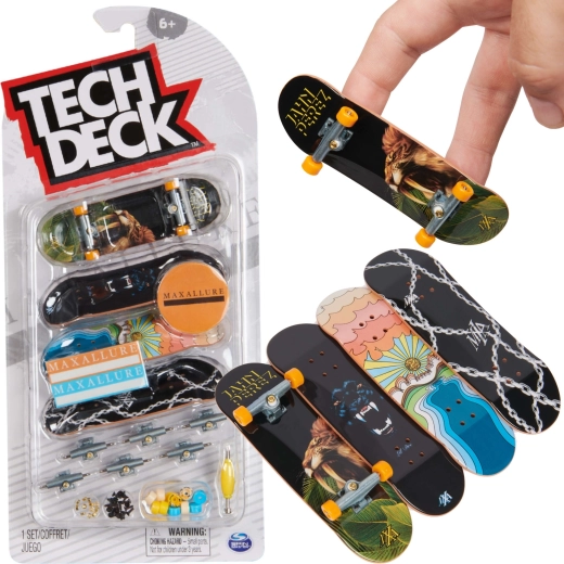 Set fingerboard 4‑pack TECH DECK Maxallure Jahn Perez + accesorii