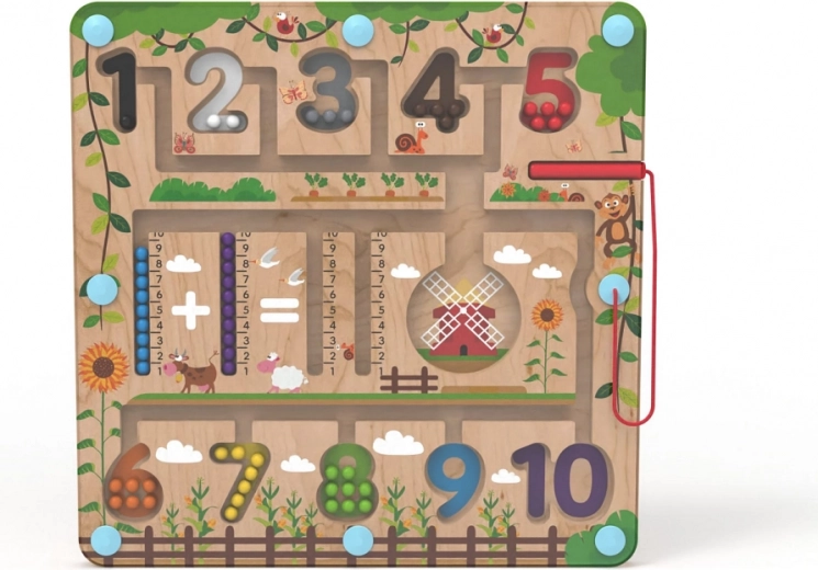 Placă de joc magnetică din lemn Matematică 2Kids Toys