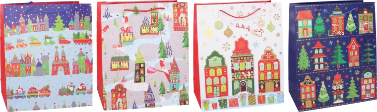 Pungă cadou de Crăciun M 26 × 32 × 10 cm - 1 bucată