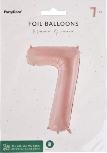 Balon din folie numărul 7 bej 72 cm