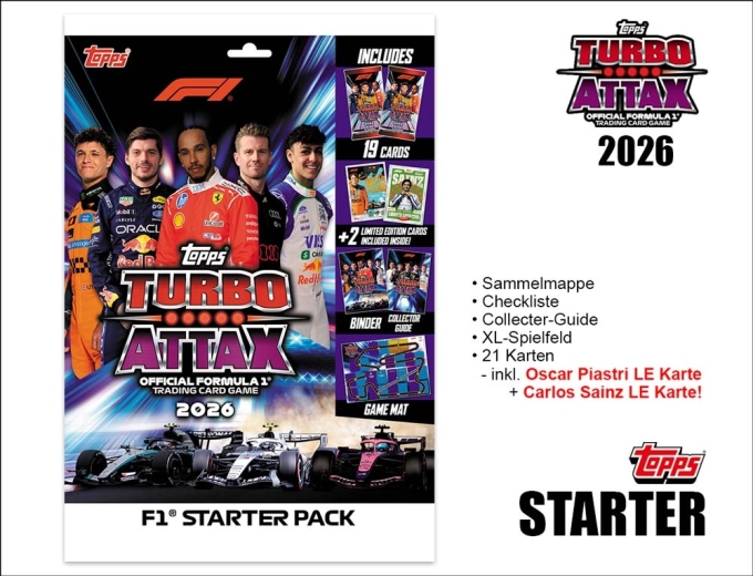 Topps Turbo Attax Formula 1 2026 pachet de start