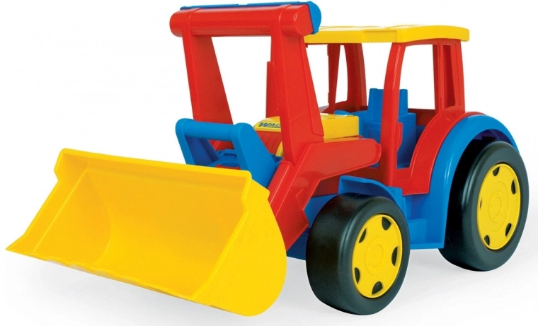 Gigant tractor pentru copii cu încărcător roșu‑galben 60 cm
