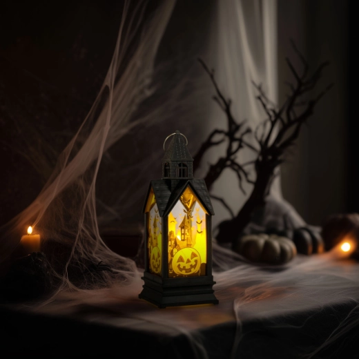 Decorațiune luminoasă de Halloween în formă de dovleac cu LED galben