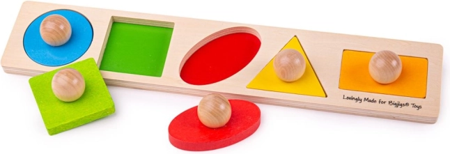 Puzzle din lemn forme Bigjigs Baby