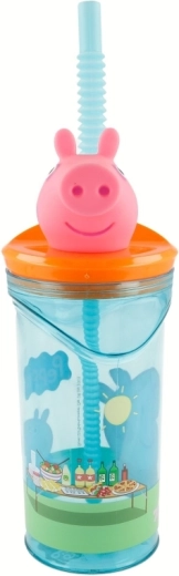 Căniță 3D pentru copii Peppa Pig cu pai 360 ml - 1 bucată