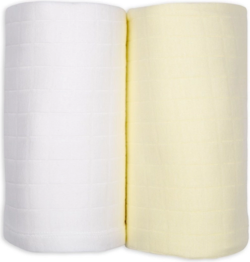 Lodger swaddler solid set 2 buc 110 × 110 cm cloud dancer/butter