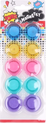 Magnetici rotunzi colorați 3 cm - set 10 buc