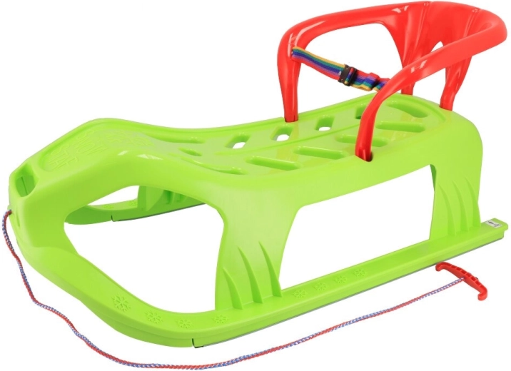Sanie din plastic cu spătar Baby Mix Snow Star verde
