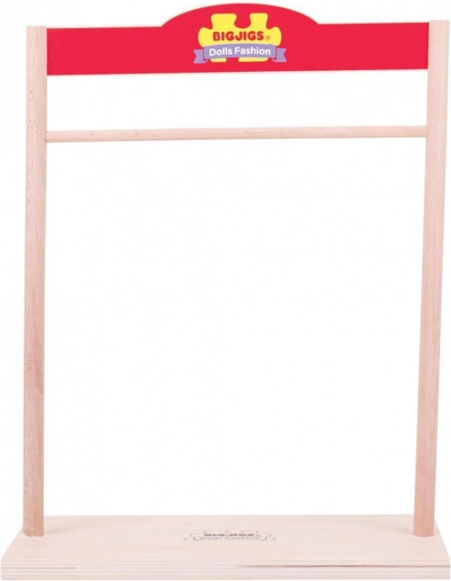 Cuier din lemn pentru hainele păpușilor Bigjigs