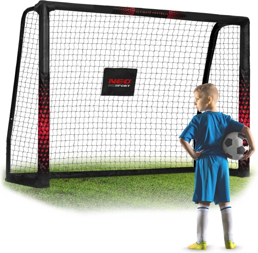 Poartă de fotbal Neo-Sport 180 × 120 × 60 cm negru-roșu