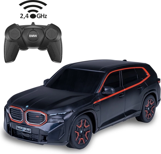 Mașină BMW XM controlată de la distanță, la scara 1:24, neagră