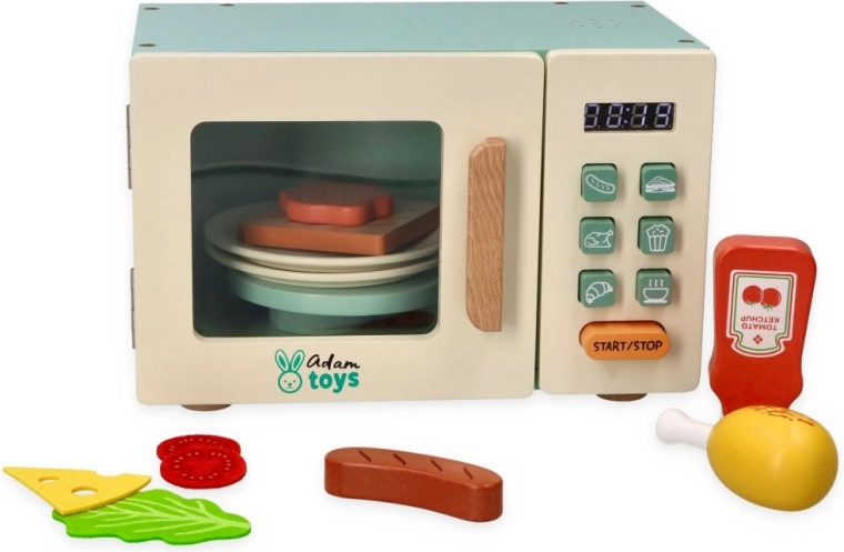 Cuptor cu microunde interactiv din lemn Adam Toys