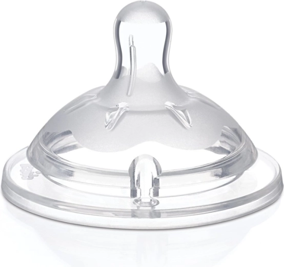 Tetină Chicco Natural Feeling, silicon, debit reglabil, 4m+, 2 buc