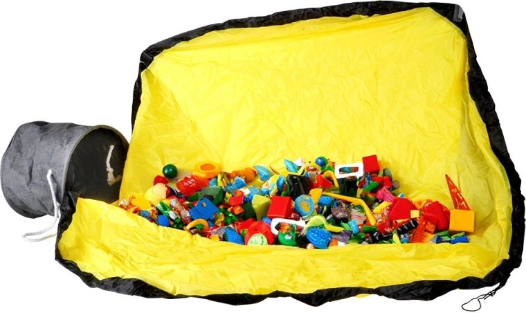 Colectare rapidă a jucăriilor datorită covorașului cu șnur de strângere