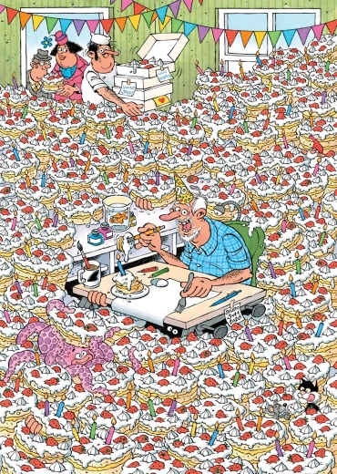 Puzzle JUMBO Jan van Haasteren Expert: Ura, Jan împlinește 90 de ani! 500 de piese