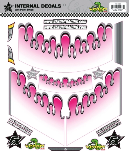 Jamara grafică interioară decor Wet Paint Drops roz pentru Venom Racing