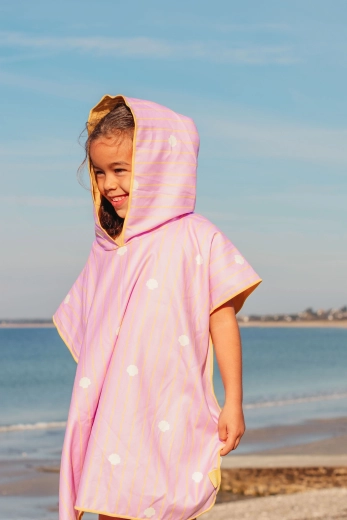 Poncho de plajă pentru copii Quut Banana pink