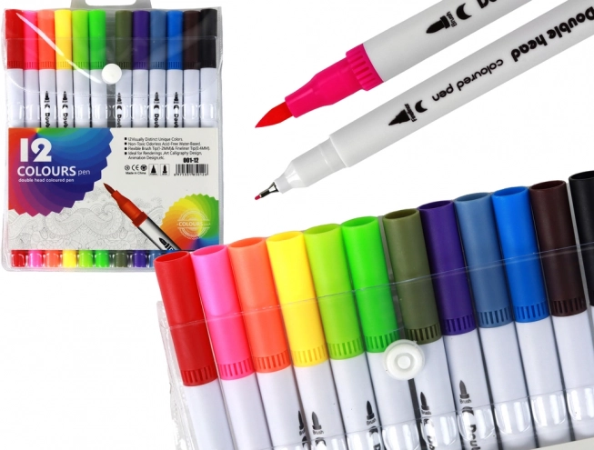 Set de Markere Bicolore în Organizator