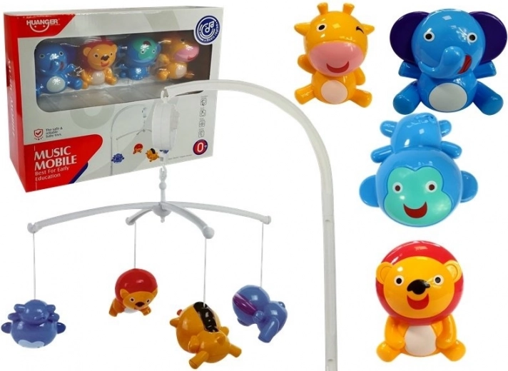 Carusel muzical pentru pătuț cu animăluțe, fără baterii