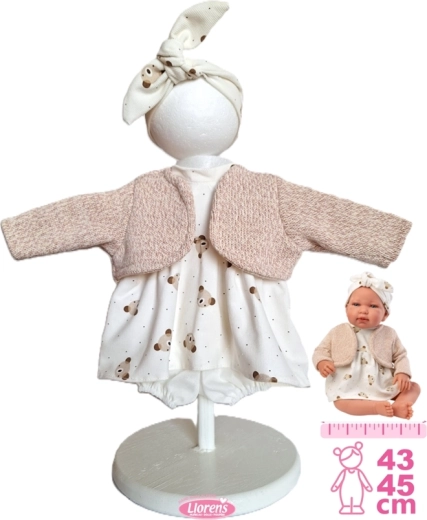 Hăinuțe pentru păpușă bebeluș NEW BORN 43–45 cm – set din 4 piese Llorens