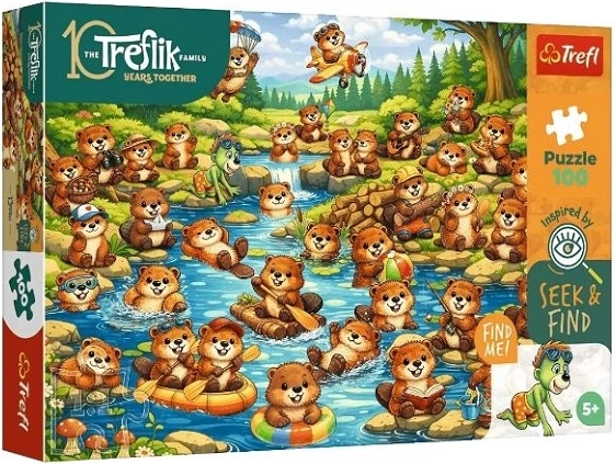 Puzzle Trefl Seek & Find Castori în acțiune 100 de piese