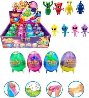 Teddies slime sclipitor cu extraterestru – masă distractivă cu figurină (mix de culori)
