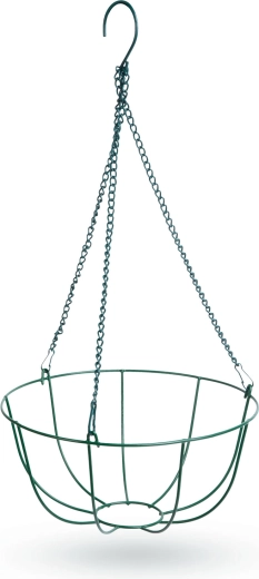 Coș metalic suspendat pentru ghivece, 25 cm, verde