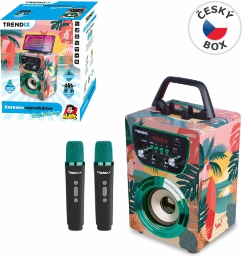 Boxă karaoke Tropical Vibes cu 2 microfoane wireless