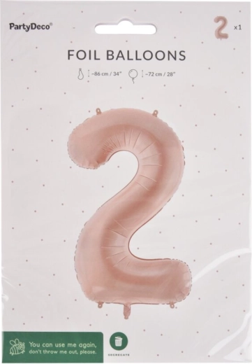 Balon din folie cifra 2 bej 72 cm