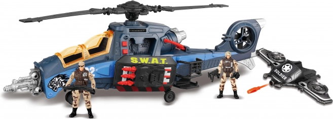 Elicopter de jucărie cu figurine și efecte