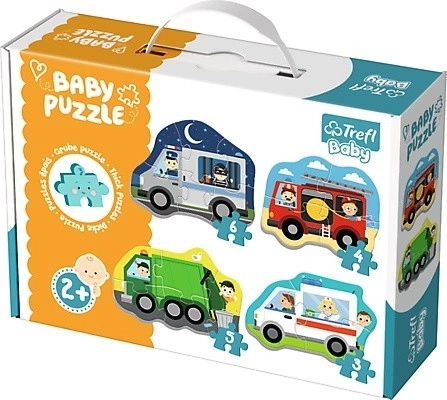 Puzzle pentru copii cu motive de vehicule de la Trefl