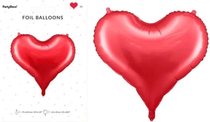Balon din folie inimă roșie 75 × 64,5 cm