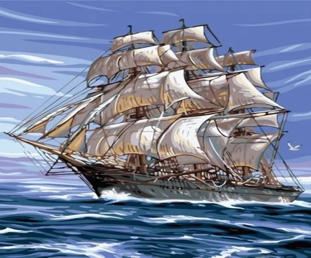 Norimpex Pictură pe numere Velier pe mare 40 × 50 cm