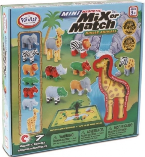Malblo Magnetic Mini – animale din junglă, set de construcție magnetic pentru copii