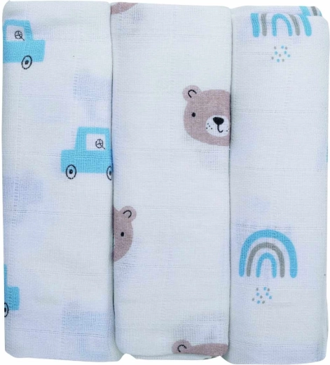 FreeON Bubaba scutece textile din muselină teddy 3 buc