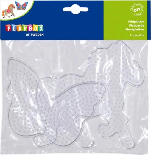 Playbox șabloane pentru mărgele termoadezive – fluture și cal, 2 bucăți