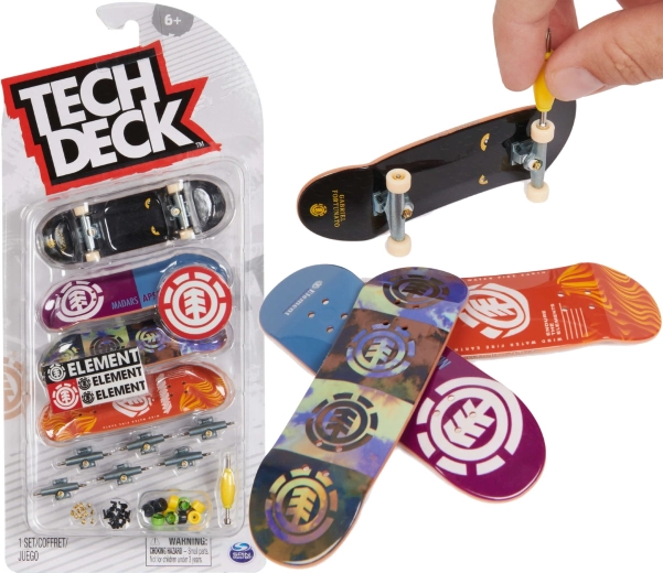 Set de fingerboarduri 4‑pack pentru asamblare ELEMENT Tech Deck