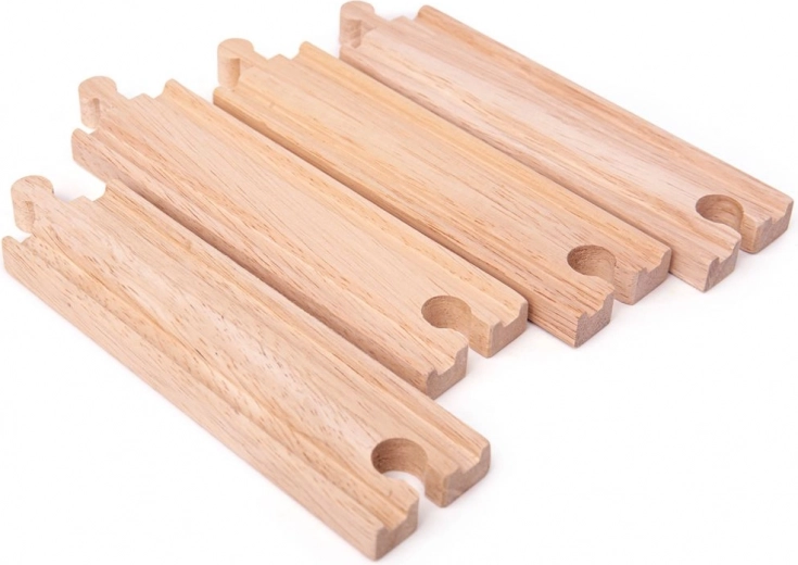Șine drepte lungi BIGJIGS RAIL 21 cm – 4 buc