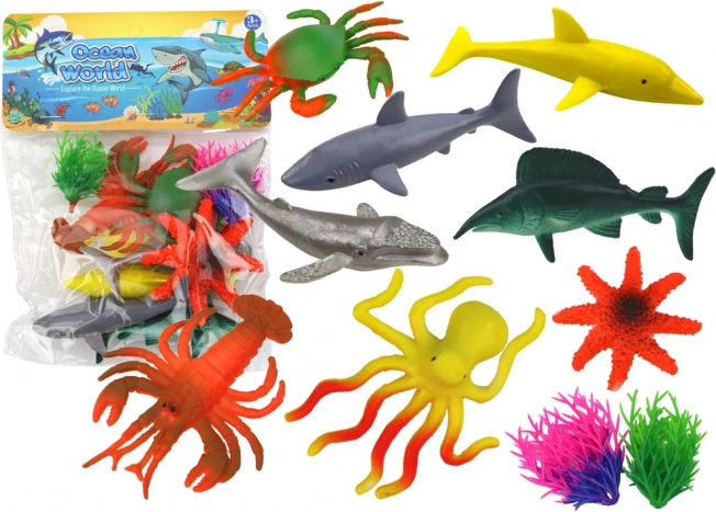 Set de animale marine 8 piese plante acvatice