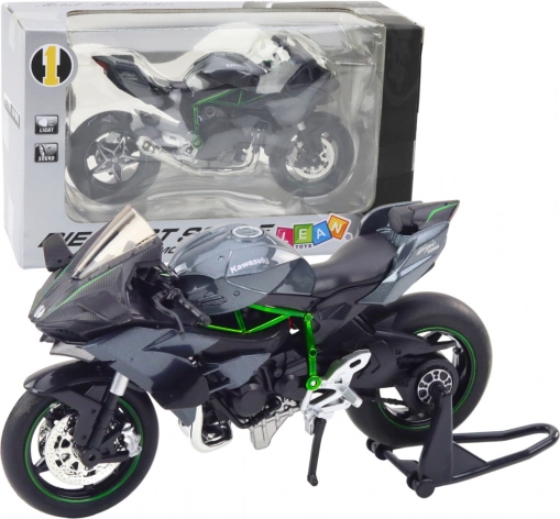 motocicletă sport din metal cu lumini și sunete 1:12 gri