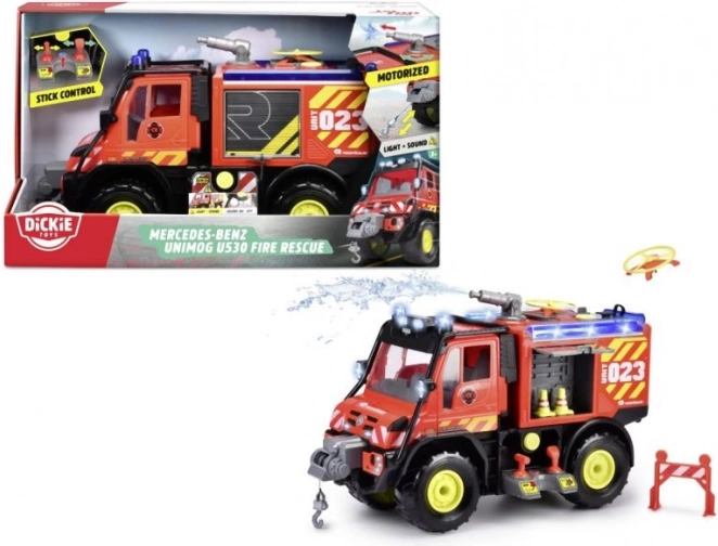 Mașină de pompieri Mercedes-Benz Unimog U530 cu efecte